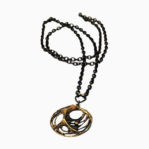 Collar Spiderweb de bronce de Karl Laine, Finlandia, años 70