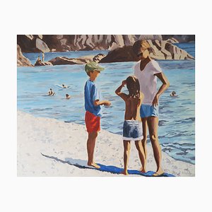 Karine Bartoli, Femme et Enfants Bussaghia, 2021, Oil on Canvas