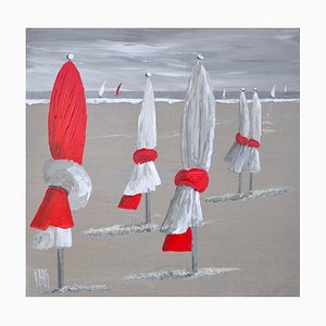 Michele Kaus, Sur le sable, 2021, acrílico sobre lienzo
