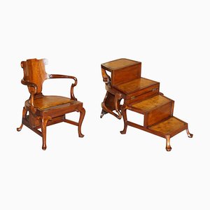 Metamorphic Shepherds Crook Reading Armchair to Library Steps from Gillows Lancaster
