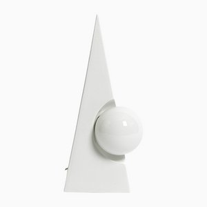Italian Ceramic Pyramid Table Lamp with a Glass Ball, 1980s