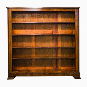 Large Antique Oak and Burr Walnut Bookcase