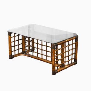 Table Basse en Bambou et Verre par Tobia & Afra Scarpa