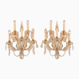 Viennese Maria Theresa 5-Light Sconces in Crystal, Set of 2