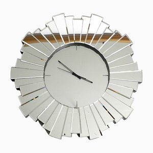 Grande Horloge Murale Miroir Soleil, 1970s