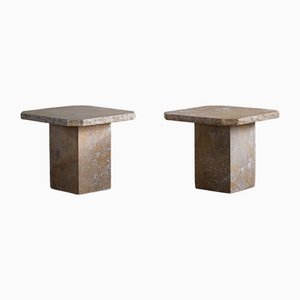Italian Modern Granite Side Tables, 1980s, Set of 2