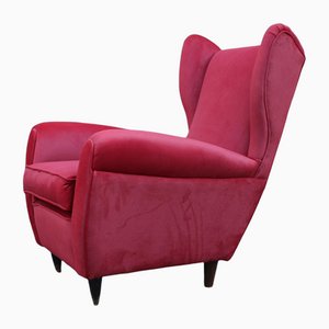 Italian Purple Velvet Armchair by Paolo Buffa, 1950s