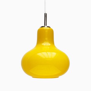 Mid-Century German Yellow Glass Pendant Lamp from Hustadt, 1960s