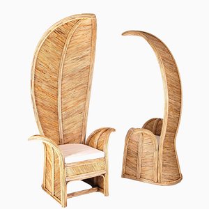 Großer Sessel aus Rattan