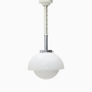 White Glass and Methacrylate Ceiling Lamp, 1960s