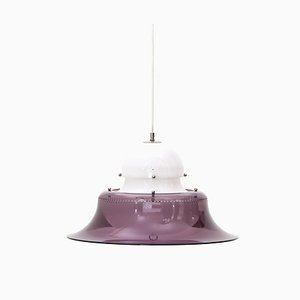 White and Purple KD14 Pendant Light by Sergio Asti for Kartell, 1970s