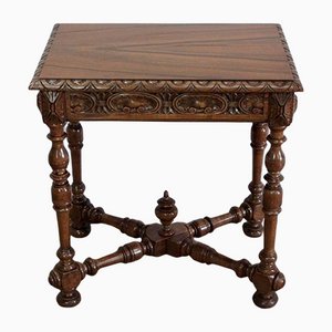 Small Louis XIV Style Writing Table in Solid Walnut, Late 19th Century