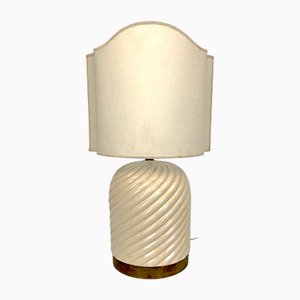 Ceramic and Brass Table Lamp by Tommaso Barbi, 1970s