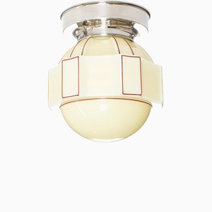 Functionalist Flush Mount Ceiling Light, 1950s