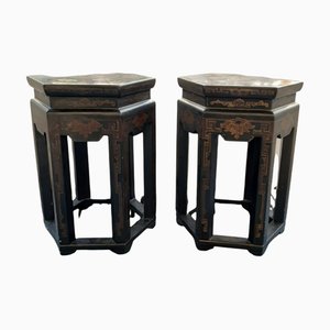 20th Century Chinese Auxiliar Tables or Stools, Set of 2