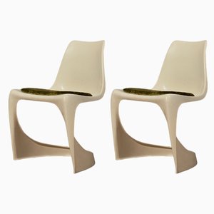 Plastic White Chairs by Steen Ostergaard, 1970s, Set of 2