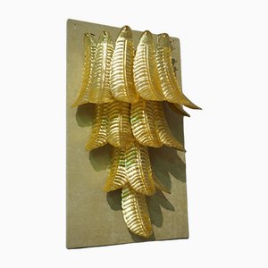 Mid-Century Murano Glass Gold Leaf Wall Light, 1980s