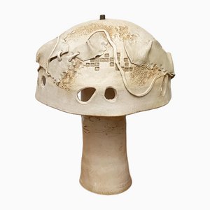 Lámpara de mesa vintage escultural en forma de hongo de cerámica