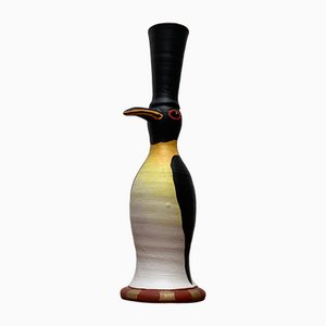 Schwedischer Vintage Pinguin Kerzenhalter aus Keramik von Eva Strömberg für Medevi