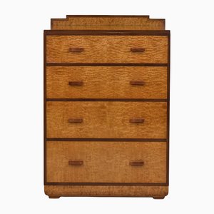 Art Deco Quilted Maple Chest of Drawers, 1930s