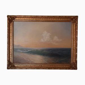 Aivasovski, Waves of the Mediterranean, 1898, Huile sur Toile, Encadrée