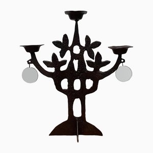 Mid-Century Brutalist Tree of Life Candle Holder by Bertill Vallien for Kosta Bode