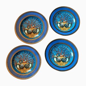 Porcelain Plates by Versace for Rosenthal, Set of 4