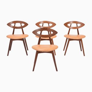 Danish Mid-Century Modern Eye Chairs by Ejvind Johansson, Set of 4