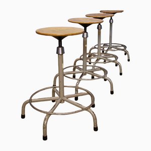 Dutch Industrial Architect Stools, 1960s, Set of 4