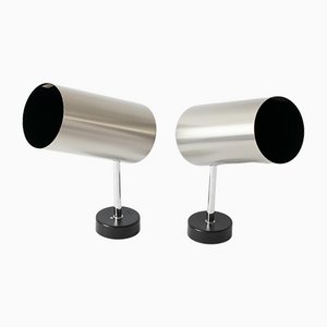 Brushed Aluminium Wall Lamps from Staff, 1970s, Set of 2