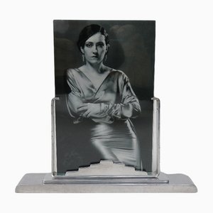 French Art Deco Skyscraper Picture Frame in Polished Aluminum