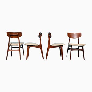 Dutch Teak Dining Chairs by Louis Van Teeffelen for Wébé, 1960s, Set of 4