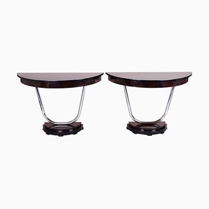 French Art Deco Makassar Console Tables, 1920s, Set of 2