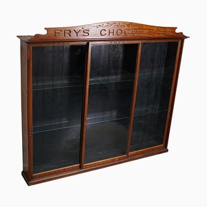 Late 19th Century Chocolate Mahogany Shop Display Cabinet or Vitrine