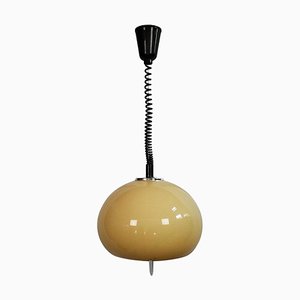 Lampada a sospensione Mid-Century bianca di Harvey Guzzini per Meblo, anni '70