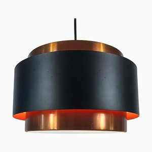 Copper and Black Saturn Pendant Lamp by Jo Hammerborg for Fog & Menup, 1960s