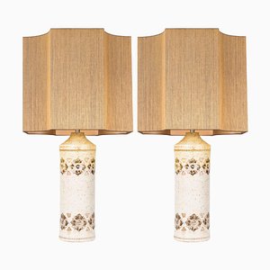 Table Lamps with Rene Houben Shades by Bitossi for Bergboms