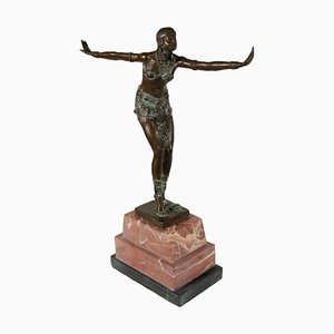 Demetre Haralamb Chiparus, Phoenician Dancing Woman, 1900s, Bronze & Marble