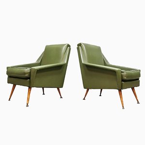 Grüne Mid-Century Design Armlehnstühle, 1960er, 2er Set