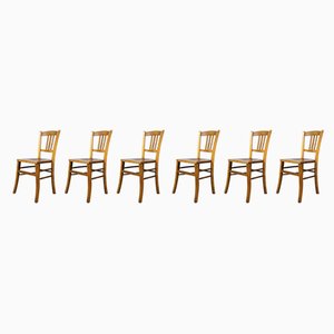 Embossed Seat Bentwood Dining Chair by Marcel Breuer for Luterma, 1930s, Set of 6