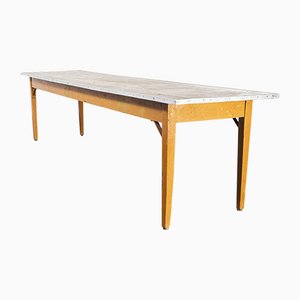 French Kitchen Rectangular Dining Table with Linoleum Top, 1950s
