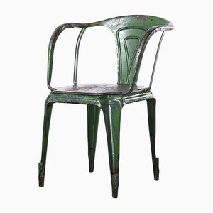French Green Multipl’s Armchair by Tolix, 1940s
