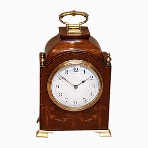 Edwardian Mahogany and Inlay Timepiece Mantel Clock