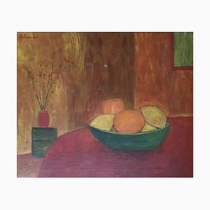 Jean-Jacques Abieniste, Nature morte aux oranges et citrons, 1957, Oil on Canvas