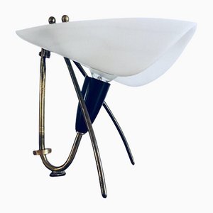 Lámparas de mesa trípode Mid-Century de latón de Stilnovo, años 50. Juego de 2