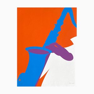 Jean Coulot, Saxophoniste, 1974, Sérigraphie sur Papier BFK Rives