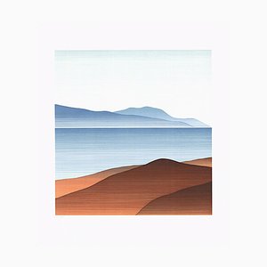 Claudia Keller, Paisaje montañoso, 1985, Litografía en offset de color