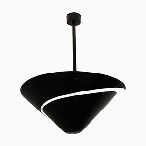 Small Mid-Century Modern Black Snail Ceiling or Wall Lamp by Serge Mouille