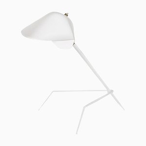 Lámpara trípode Mid-Century moderna en blanco de Serge Mouille