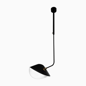 Mid-Century Modern Black Curved Bibliothèque Ceiling Lamp by Serge Mouille